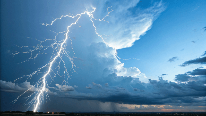 lightning coming from clouds
