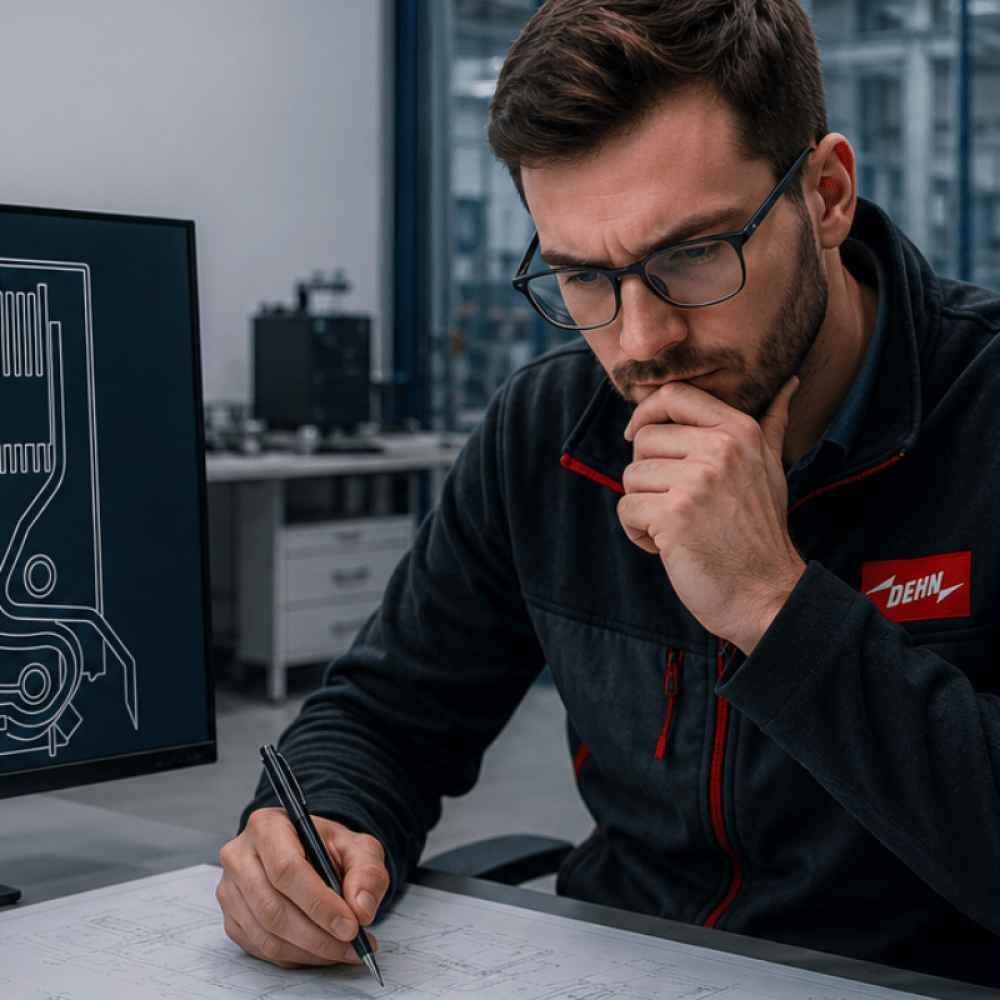 Men working innovation technology DEHN SPD ACI Lab