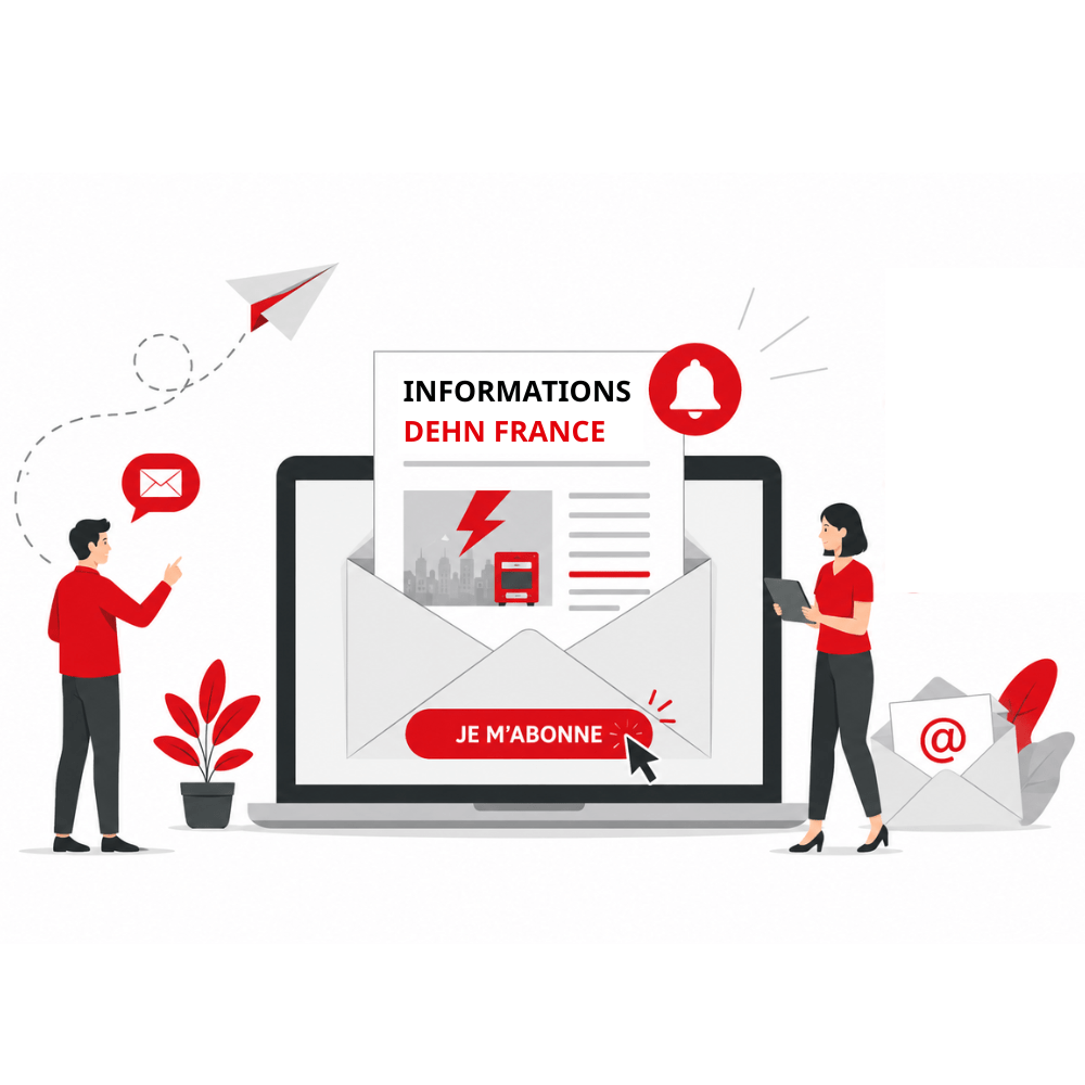 Abonnement à la newsletter - Personnages devant une enveloppe ouverte avec une notification email