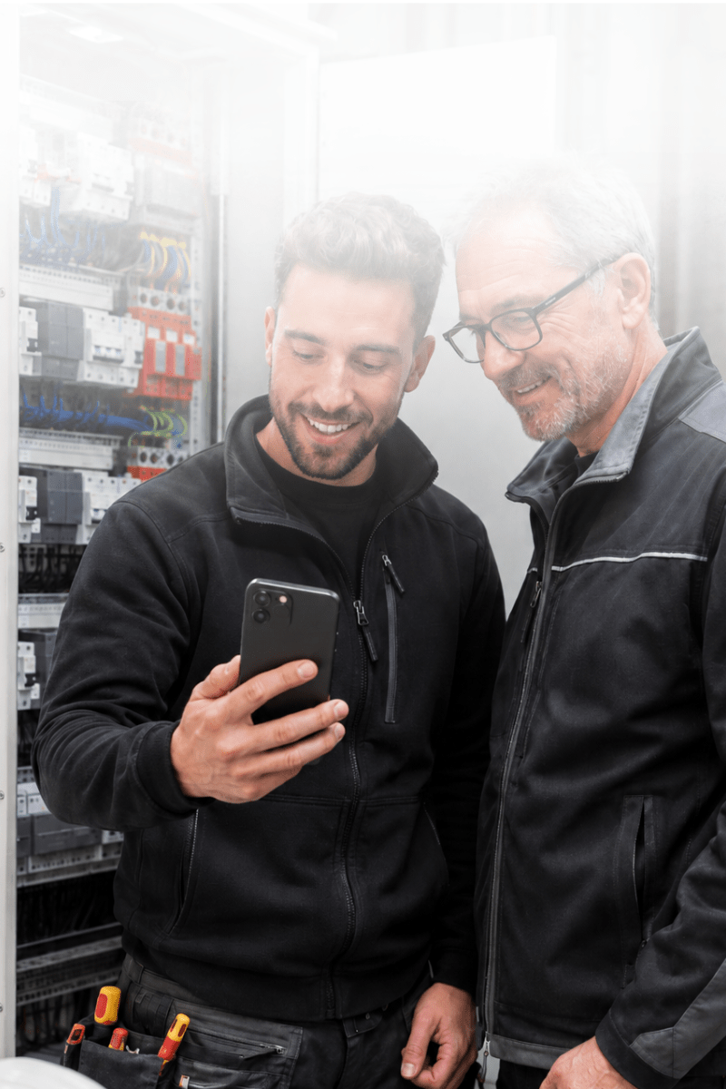 Pros Panel builders look Smartphone smile technical room tuto